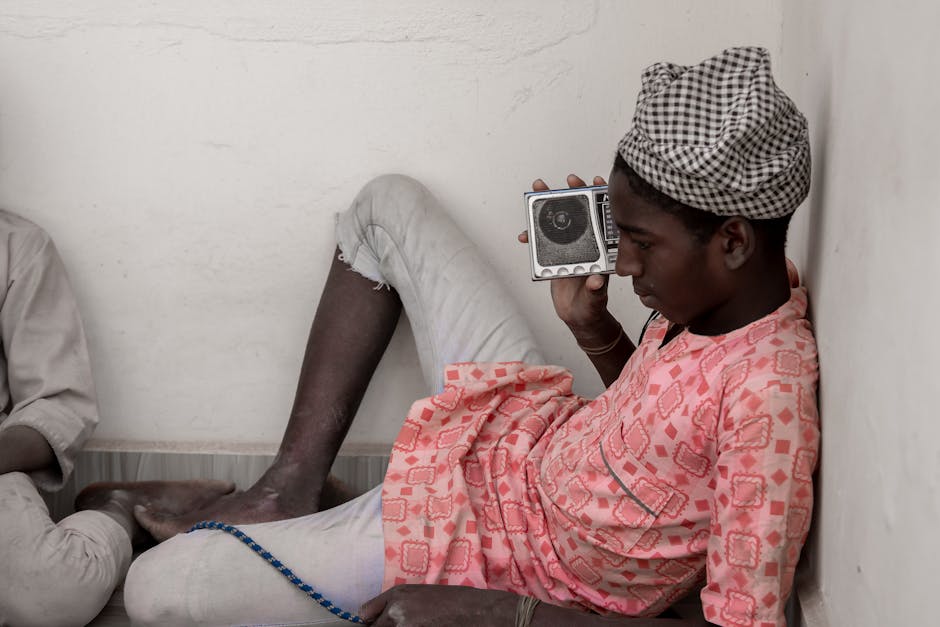 Engaged listeners at a radio station