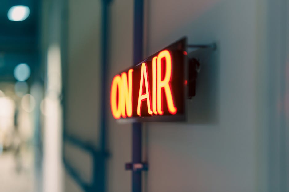 Online radio station setup with equipment