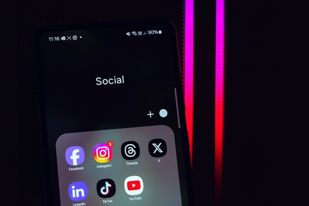 Social media icons with radio waves